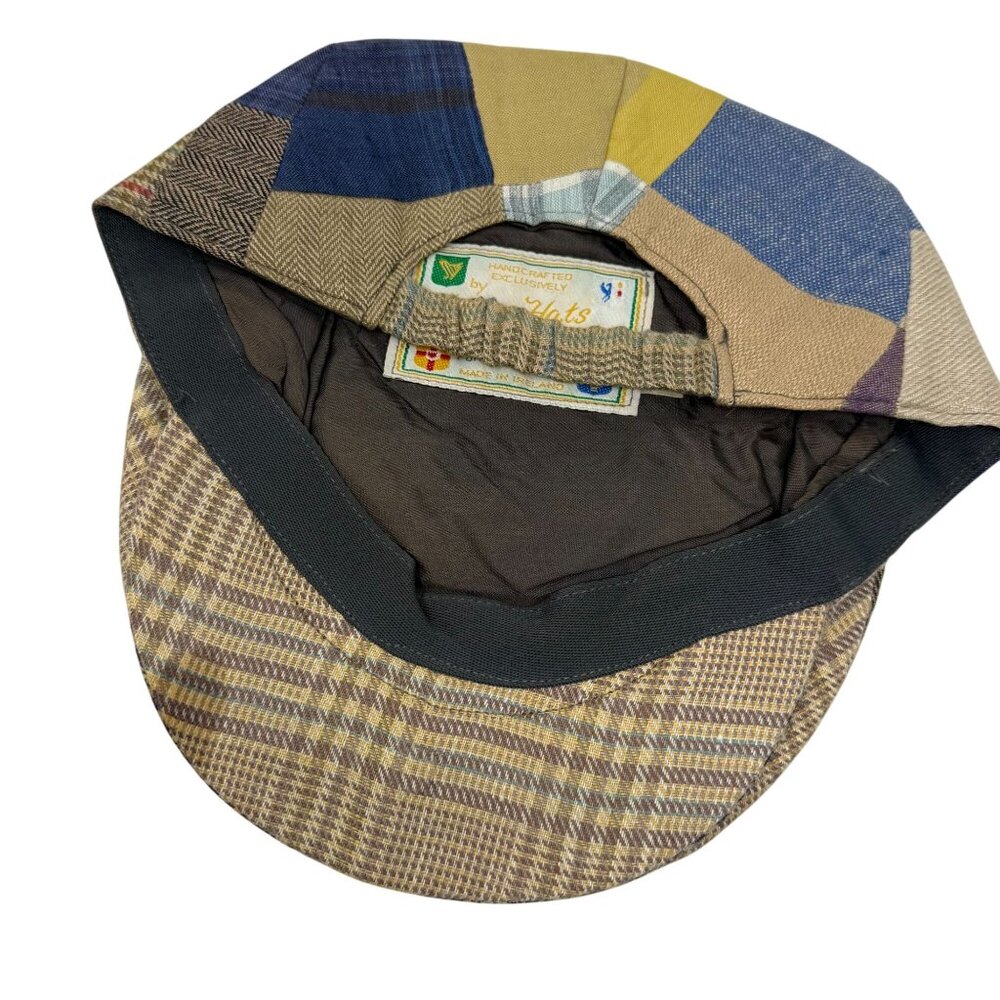 Handcrafted Irish Patchwork Linen Flat Cap Hanna … - image 7